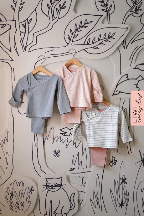 Everyday unisex baby kimono top and leggings set for girls &amp; boys - pack of 3