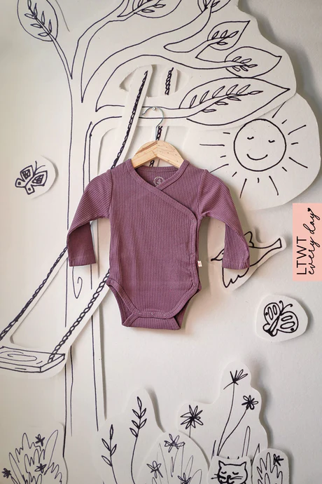 Everyday unisex baby onesie in mauve for girls &amp; boys