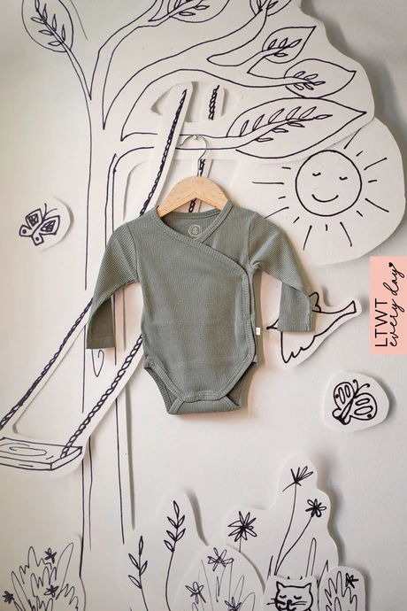 Everyday unisex baby onesie in olive for girls &amp; boys